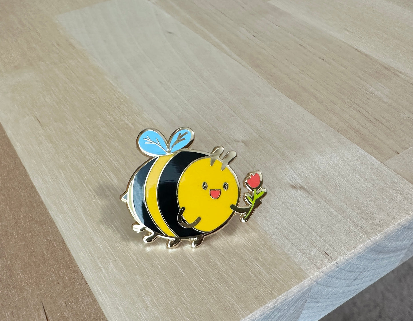 Bee And Flower Hard Enamel Pin
