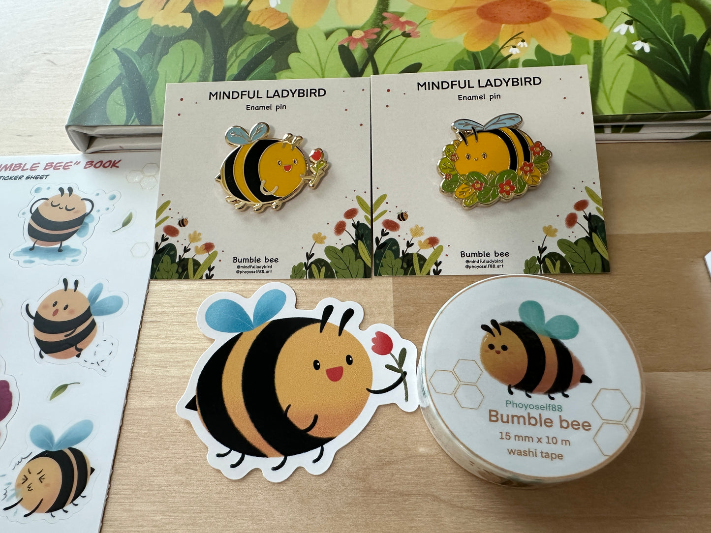 Bee And Flower Hard Enamel Pin