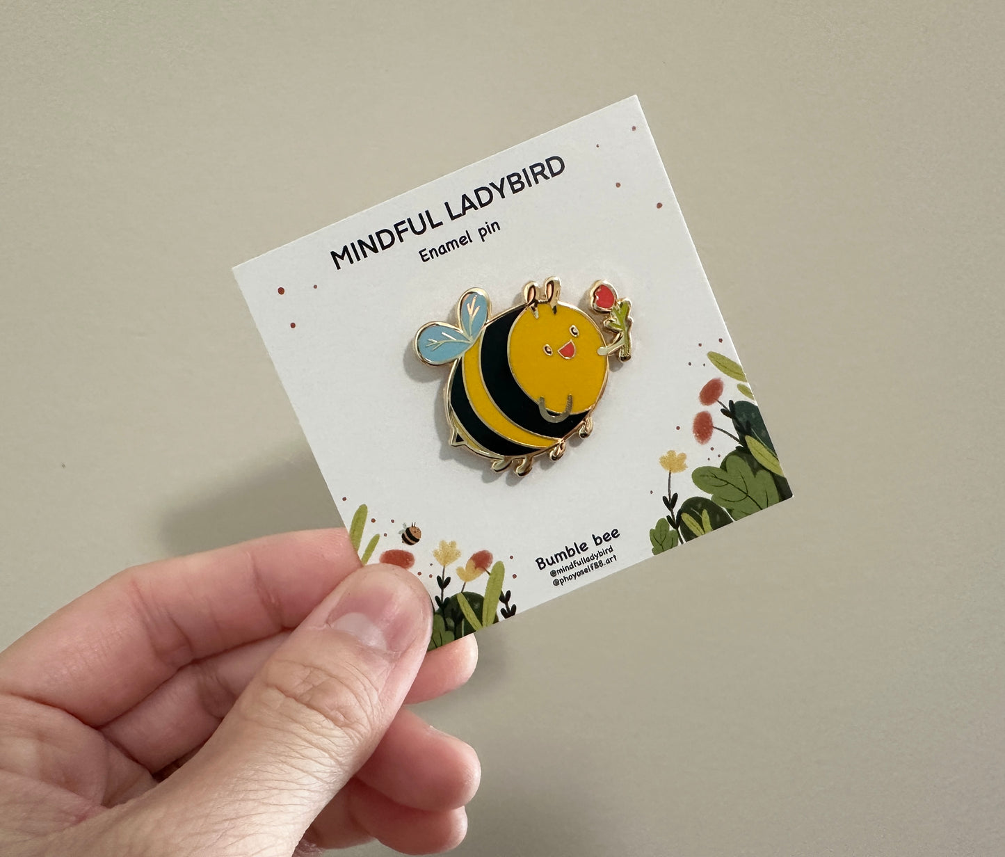 Bee And Flower Hard Enamel Pin