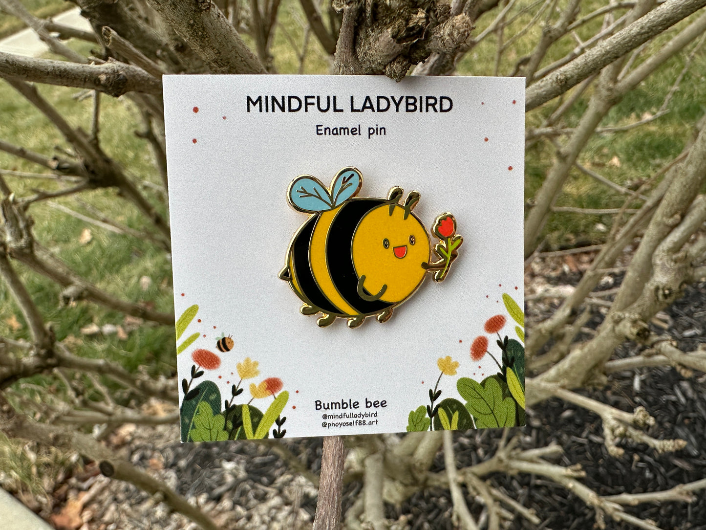 Bee And Flower Hard Enamel Pin