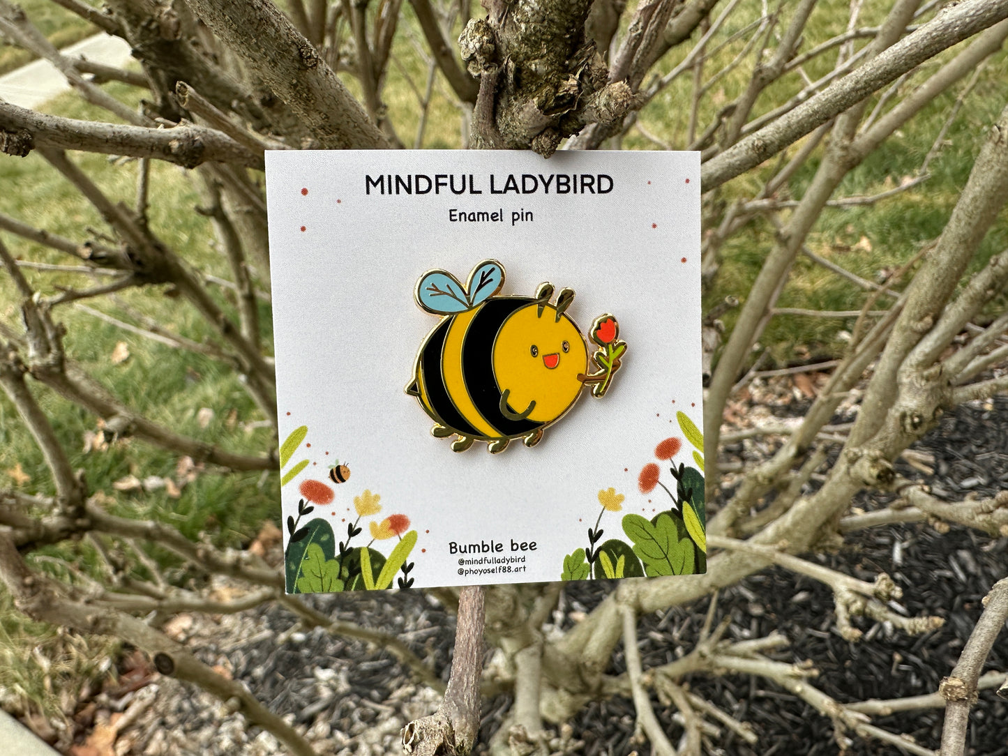 Bee And Flower Hard Enamel Pin