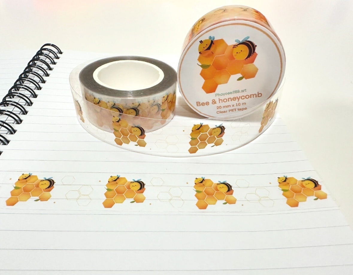 Bee And Honeycomb Clear PET Tape