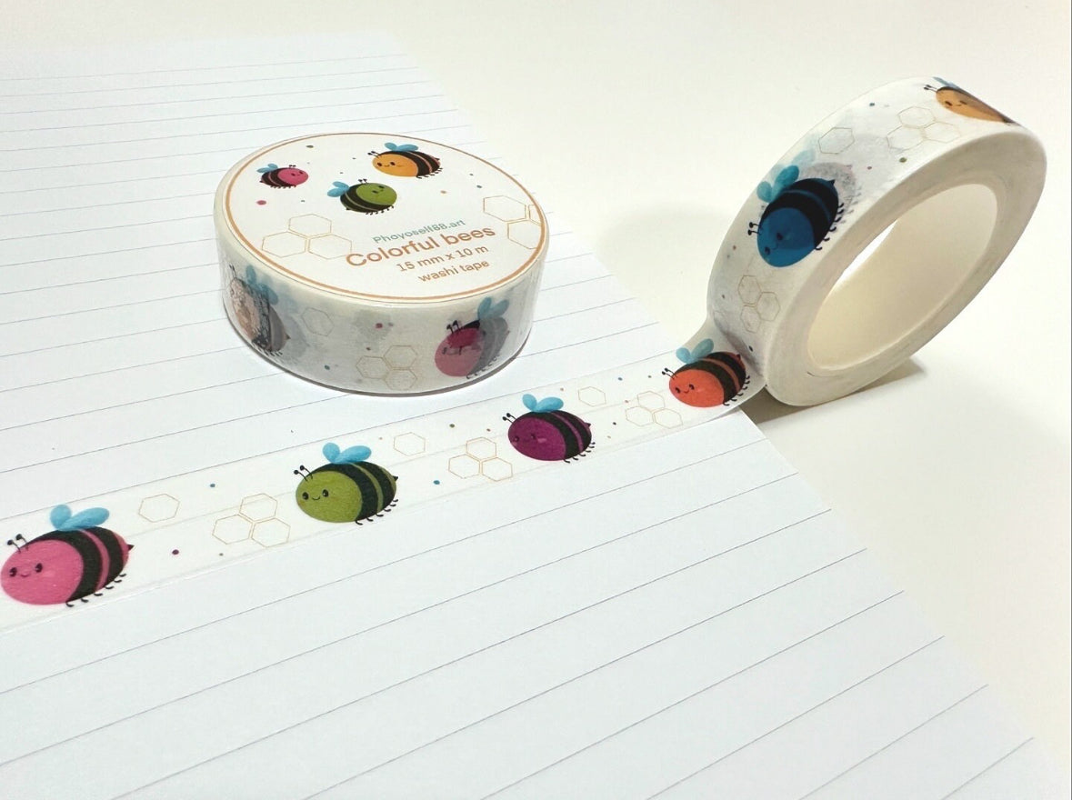 Colorful Bee Washi Tape
