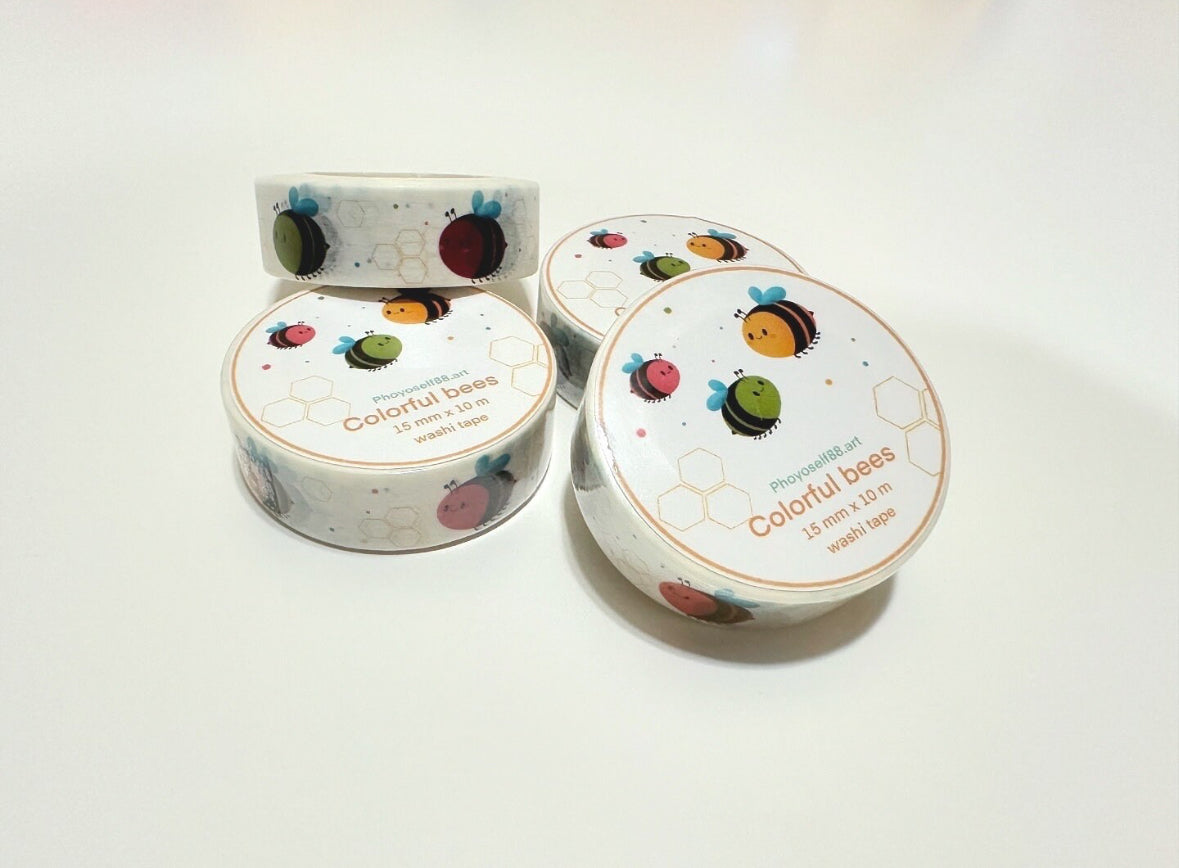 Colorful Bee Washi Tape