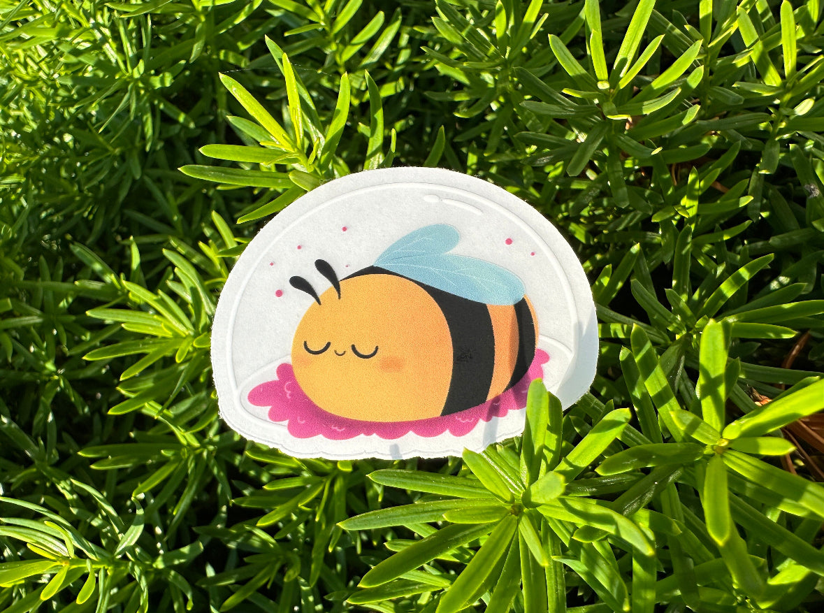 Sleepy Bee Clear Sticker