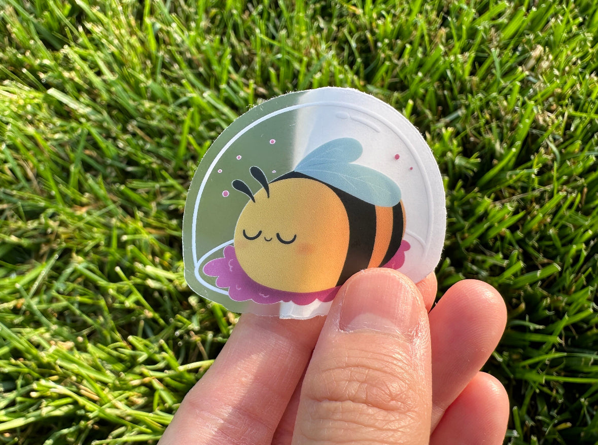 Sleepy Bee Clear Sticker
