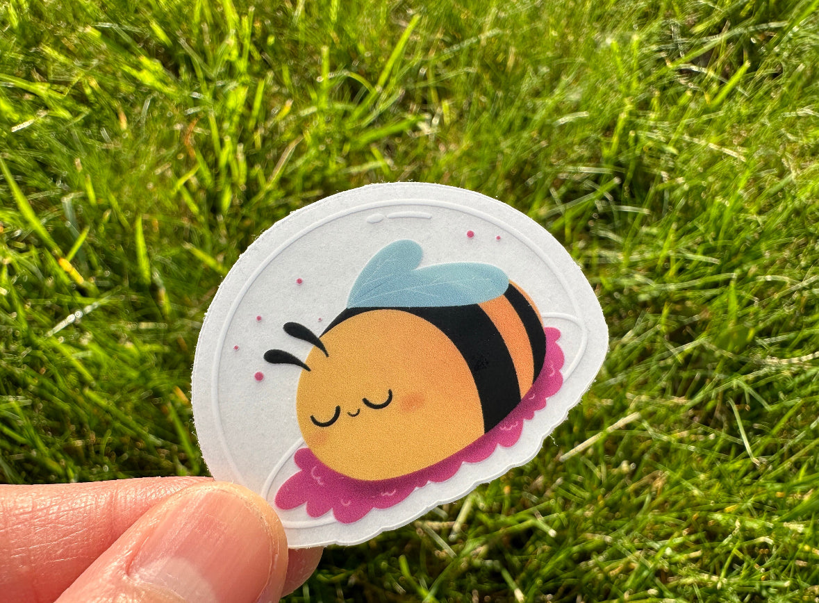 Sleepy Bee Clear Sticker
